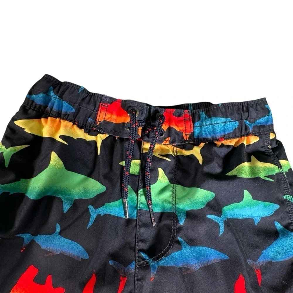 GAP Kids Boys Swim Trunks Size M (8) Shark & Floral Board Shorts Lot of 2